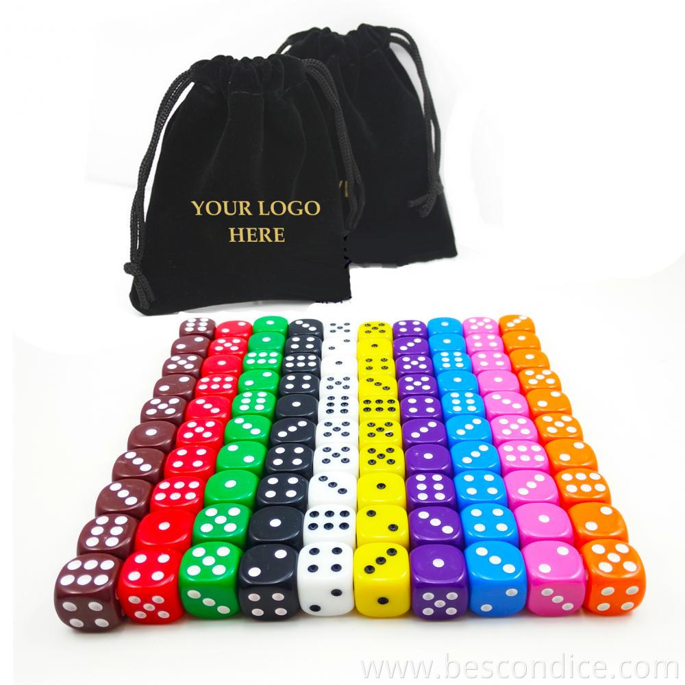 Assorted Colored 16mm 6 Sides Dice Set Assorted Colored 16mm 6 Sides Dice Set